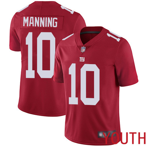 Youth New York Giants #10 Eli Manning Red Limited Red Inverted Legend Football NFL Jersey